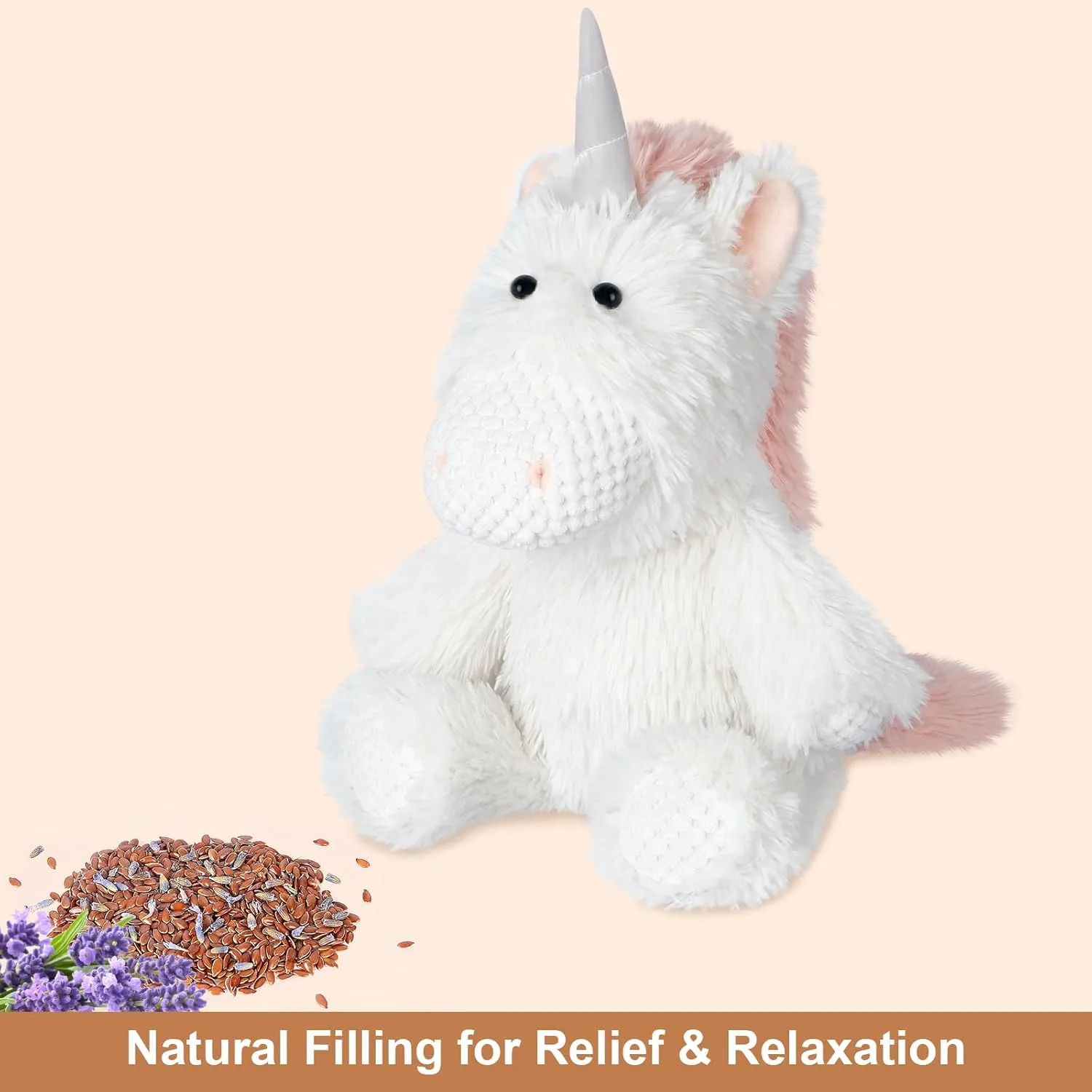 Coolable Warmable Unicorn Stuffed Animal, Microwavable Stuffed Animals Heating Pad for Soothing & Relaxation, Lavender Plushies for Stress Relief, Stuffed Unicorn Gifts for Girls