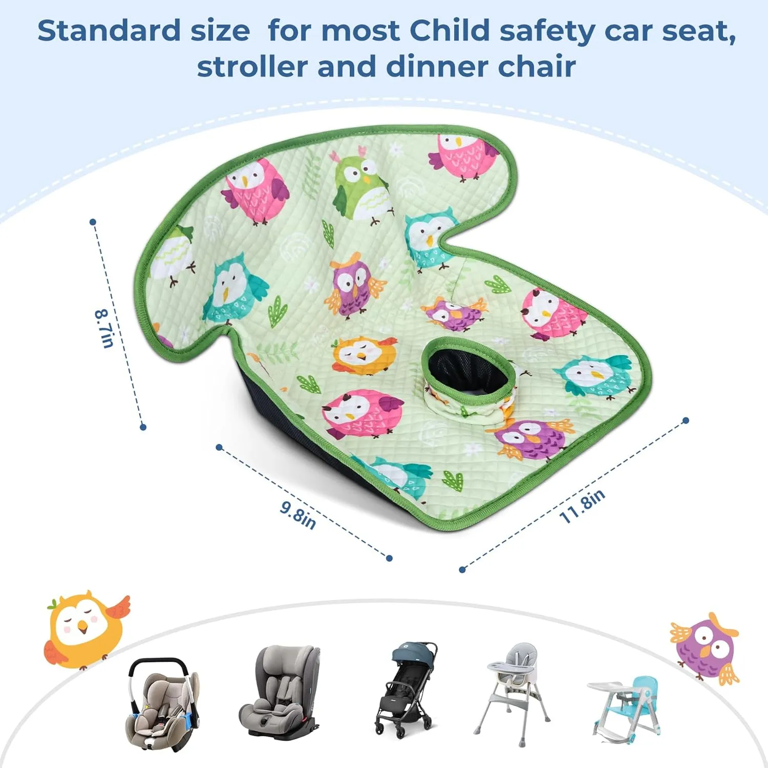 COOLBEBE Infant Car Seat Protector for Potty Training, 2 Pack Dry Waterproof Car Seat Liner Toilet Training for Baby Infant Toddler, Piddle Pads Cover Pad for Strollers & Carseat (Green)