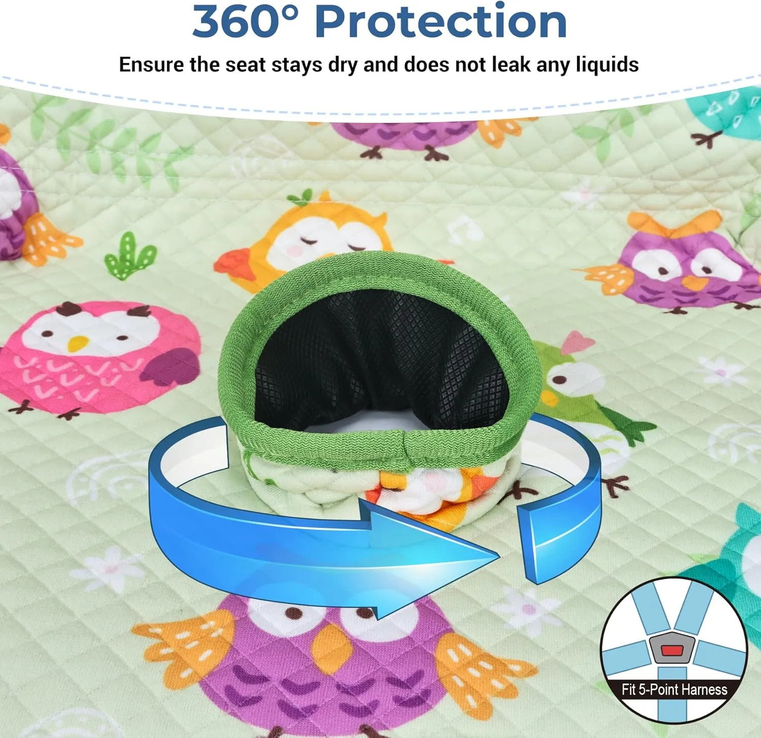 COOLBEBE Infant Car Seat Protector for Potty Training, 2 Pack Dry Waterproof Car Seat Liner Toilet Training for Baby Infant Toddler, Piddle Pads Cover Pad for Strollers & Carseat (Green)