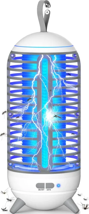Cordless Bug Zapper for Outdoor Indoor & Portable Rechargeable Camping Mosquito Zapper, Wireless Electric Insect Fly Zapper for Patio, Porch, Garden, Kitchen