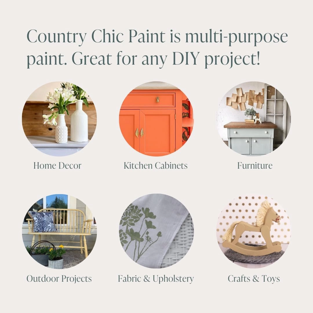 Country Chic All-in-One Chalk Paint for Furniture, Cabinets, Home Decor, Eco-Friendly, Matte Finish, Built-In Primer & Top Coat for Wood, Metal - Belle of the Ball (Light Blue) - 8 oz (237 ml)