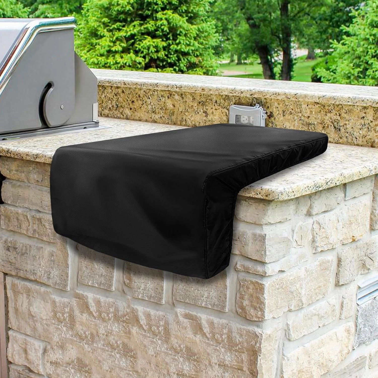 Cover for Lynx Asado Built-in Grill,Heavy Duty 600D Waterproof Outdoor Grill Burner Cover with Plush Lining,Black