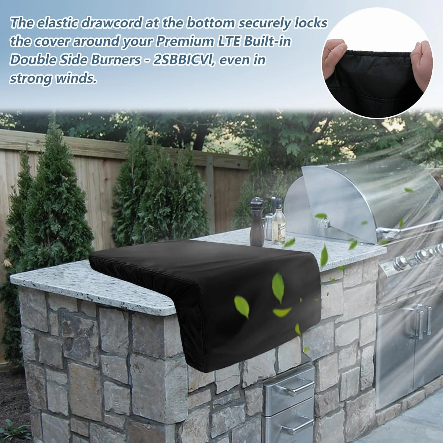 Cover for Lynx Asado Built-in Grill,Heavy Duty 600D Waterproof Outdoor Grill Burner Cover with Plush Lining,Black