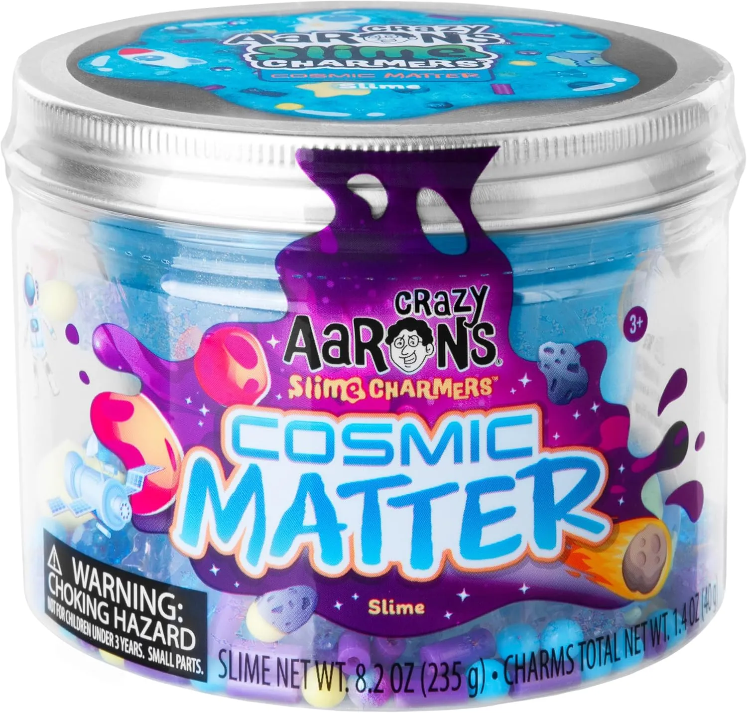 Crazy Aaron's Slime Charmers® - Cosmic Matter - Blue Water Slime, Sensory Toys for Kids - Creative and Endless Fun, Stress Relief Therapy, Gifts for Girls and Boys - Made in USA