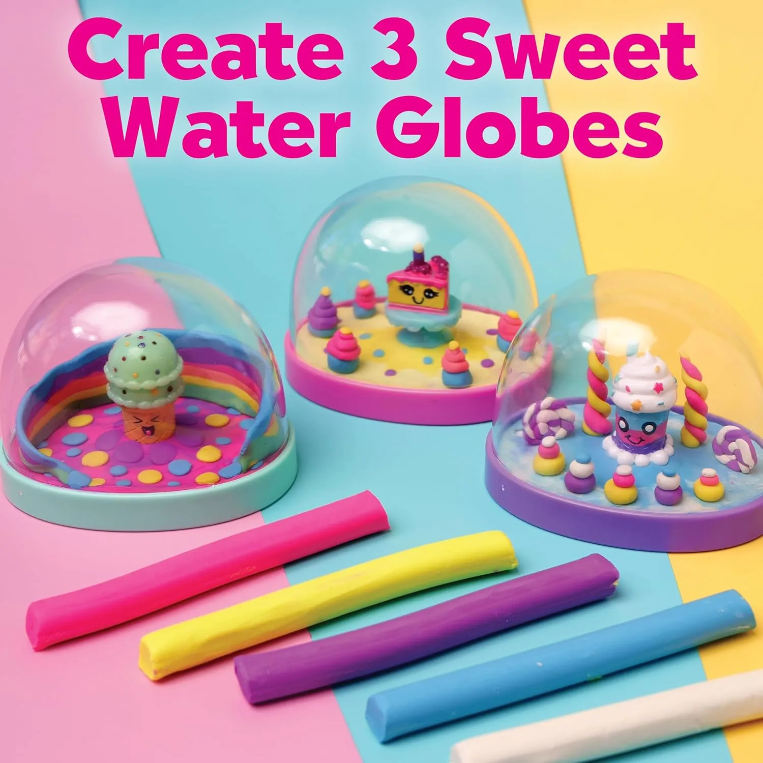 Creativity for Kids Make Your Own Water Globes: Sweet Treats - Girls Arts and Crafts for Ages 6-8 , Create 3 DIY Snow Globe Kids Toys, Gifts for Girls
