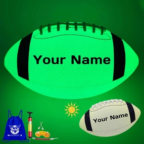 Customized Glow in The Dark Football, Personalized Gift - Luminous Leather Football with Name