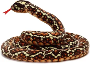 Cute Brown Snake Plush Toy Giant Simulation Snake Stuffed Doll Scary Snake Animal Figure Gift Halloween Prop