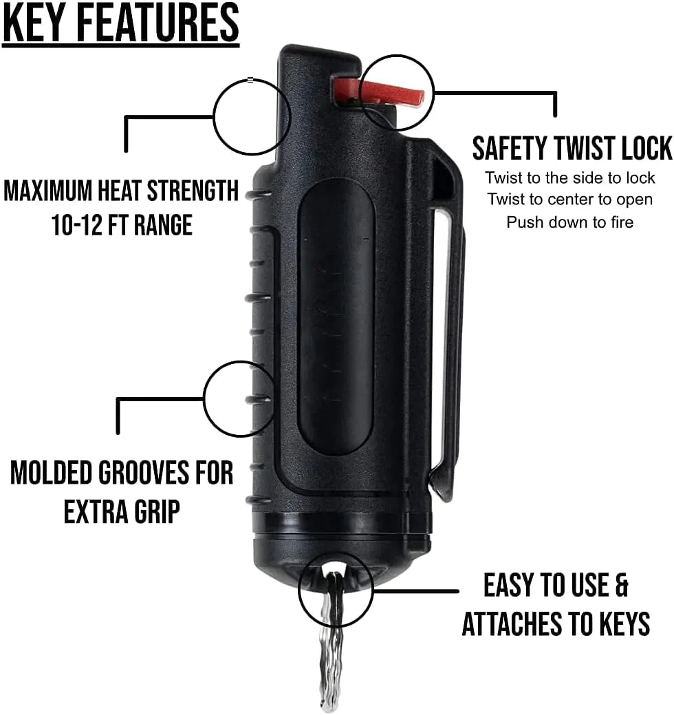 Cute Pepper Spray Maximum Strength Self Defense Keychain for Women