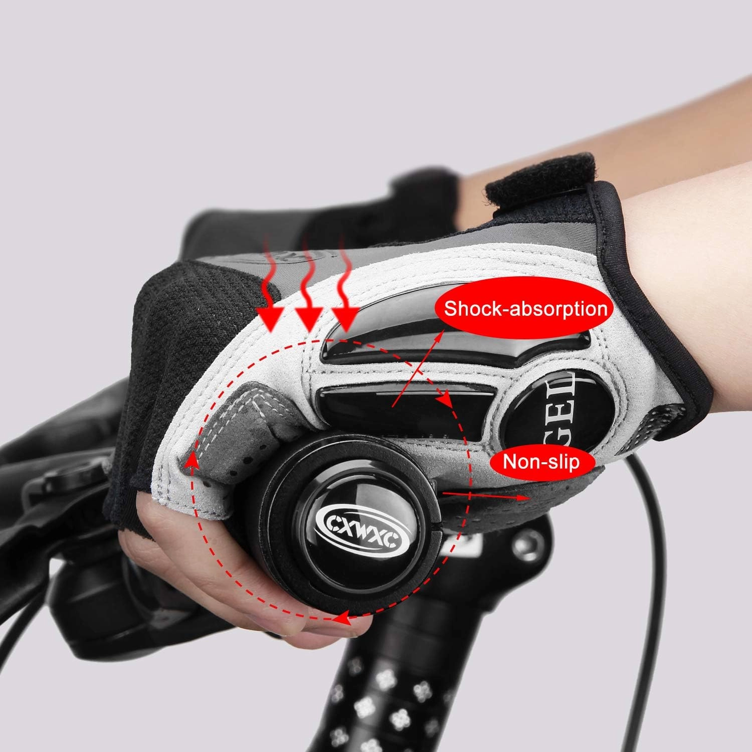 CXWXC Cycling Gloves for Men Women - Breathable Gel Road Mountain Bike Riding Gloves - Anti-Slip Bike Glove for Fitness Cycling Training Outdoor Sports