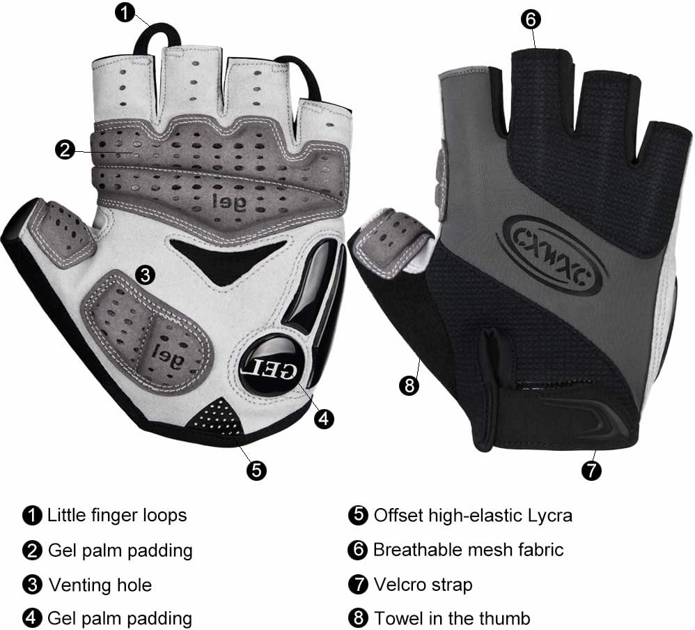 CXWXC Cycling Gloves for Men Women - Breathable Gel Road Mountain Bike Riding Gloves - Anti-Slip Bike Glove for Fitness Cycling Training Outdoor Sports
