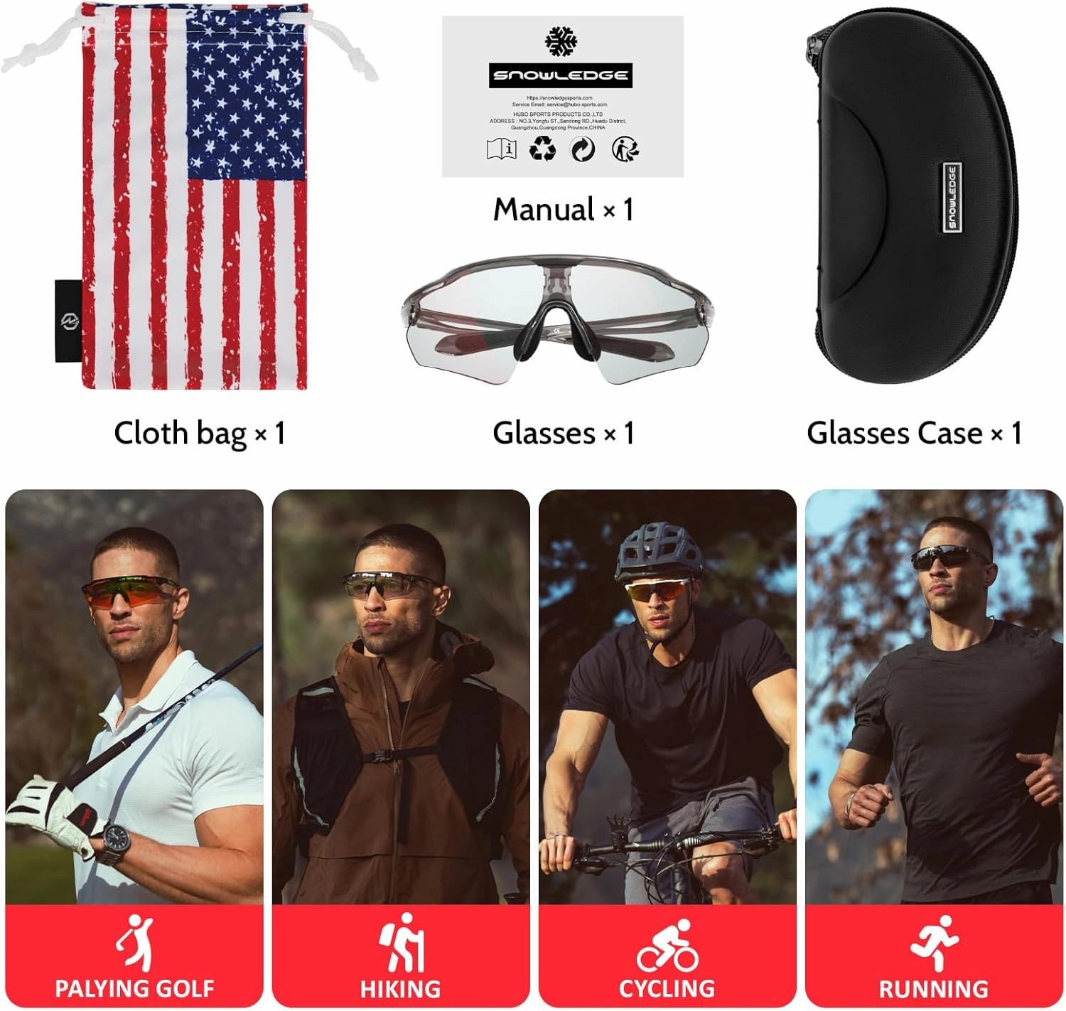 Cycling Glasses, TR90 Unbreakable Frame Polarized Anti-UV400 Sports Sunglasses