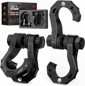 DAYDOOR Split D Ring Shackles, 45,000Lbs Break Strength Towing Winch Shackles, 3/4" Heavy Duty Shackles with 7/8" Screw Pin for Off Road Vehicle Recovery