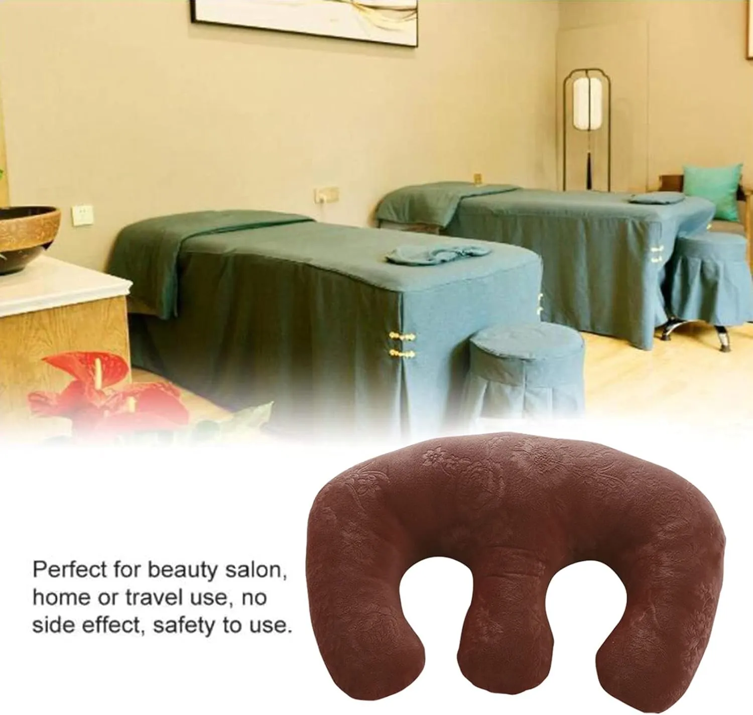 Detachable Chest Soft Pillow Support Pad Pillow Women Bolster for Spa Beauty Salon Massage Table (Coffee)