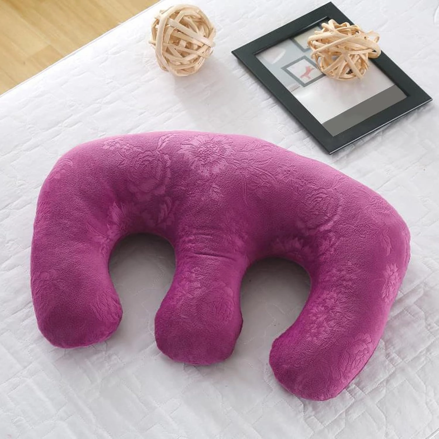 Detachable Chest Soft Pillow Support Pad Pillow Women Bolster for Spa Beauty Salon Massage Table (Pale Mauve)