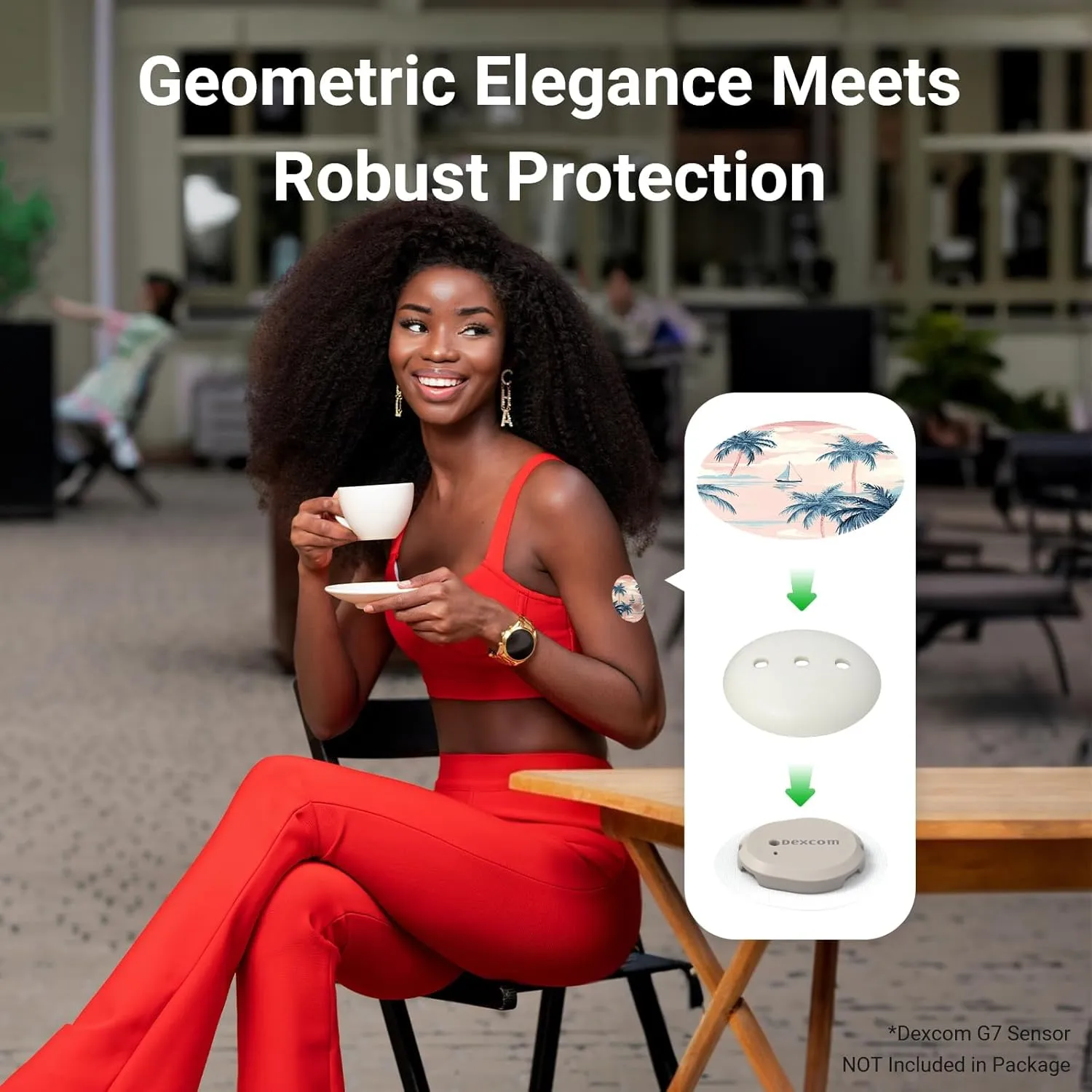 Dexcom G7 Over Patches, 16 Printed Waterproof Dexcom Stelo & G7 Over Patches, 1 Hardshell Cover for Enhanced Safeguard, Breathable, 14 Days Protection with Style (Starfish)