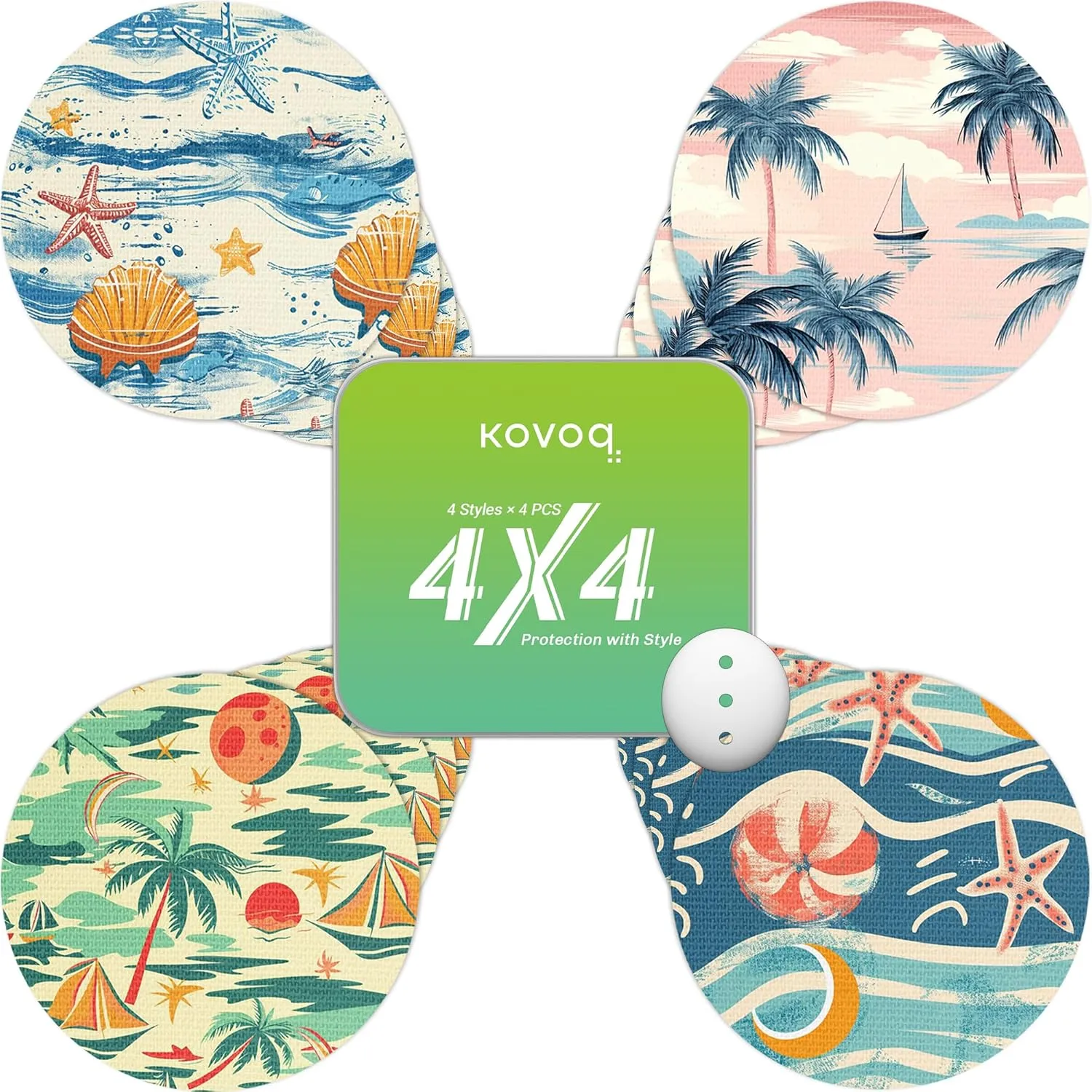 Dexcom G7 Over Patches, 16 Printed Waterproof Dexcom Stelo & G7 Over Patches, 1 Hardshell Cover for Enhanced Safeguard, Breathable, 14 Days Protection with Style (Starfish)