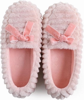 Diabetic Slippers,Postpartum Confinement Shoes for Pregnant Women, Soft-Soled Non-Slip Cotton Slippers-Light Pink_38-39,Anti-Skid Rubber Sole