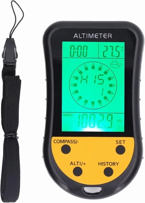 Digital Altimeter 8 in 1 Multifunction, Barometer Thermometer Weather Sensor, Portable with Backlight, Scratch Resistant ABS, Ideal for Outdoor Sports Enthusiasts