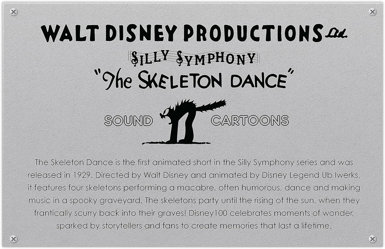 Disney100 Years of Wonder Walt Disney Presents Silly Symphonies Skeleton Dance Collectible Plush Stuffed Doll, Kids Toys for Ages 5 Up, Amazon Exclusive by Just Play