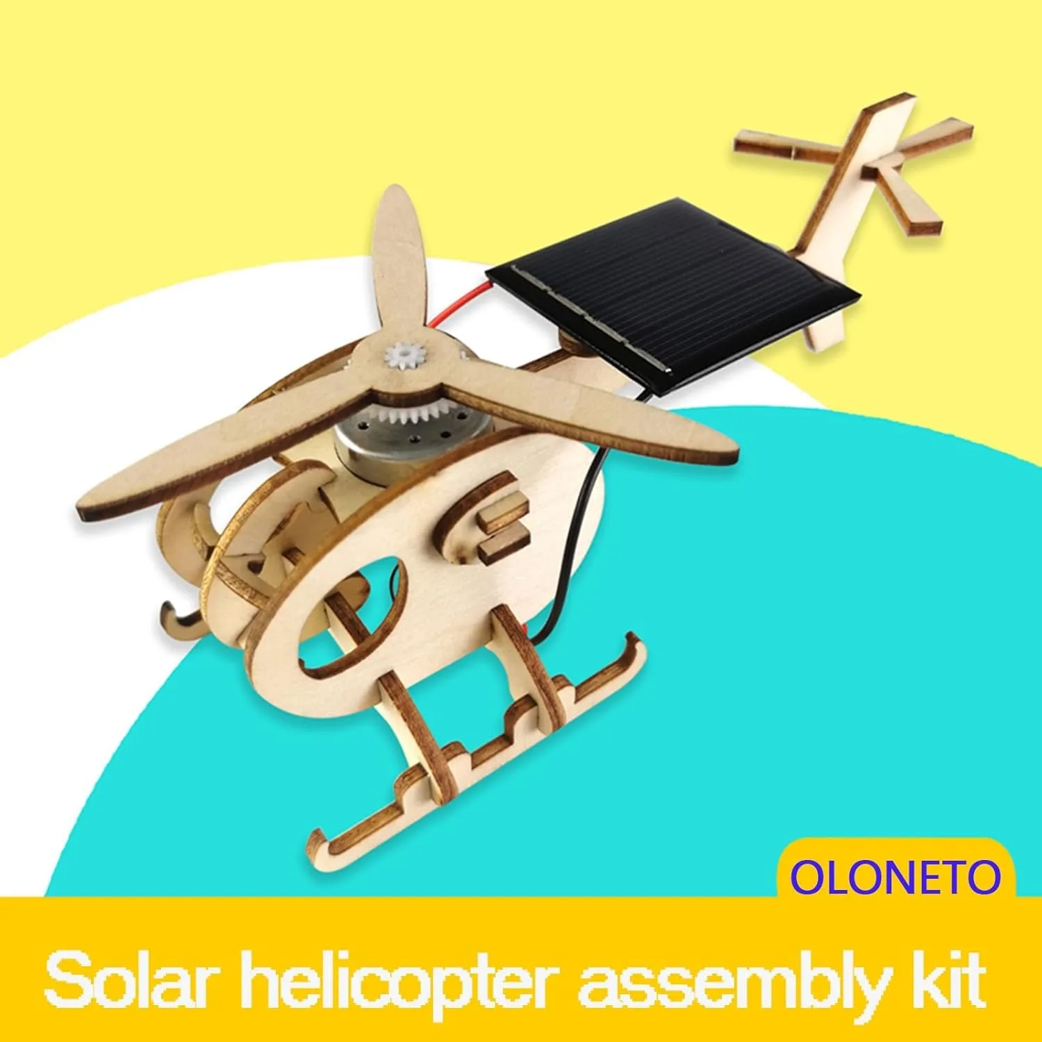 DIY Solar & Wind Power Generator Kit – Buildable Fan, Helicopter, Carousel – Includes Solar Panel, Motor, Light Bulb for Adults Creative Renewable Energy Project(B)