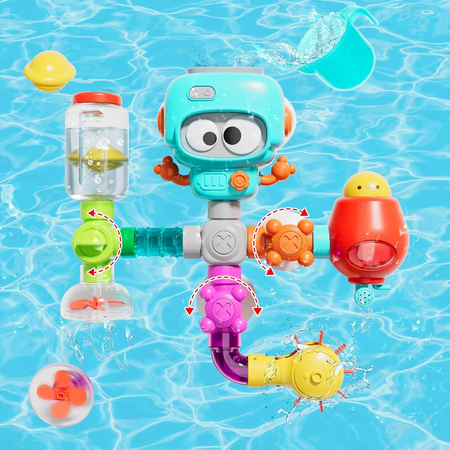 DIY Assemble Water Pipe, Bath Toys for Kids Ages 4-8, DIY Building Kit for Ages 5-7, Bathtub Time Birthday Gifts for Toddler 3   Year Old