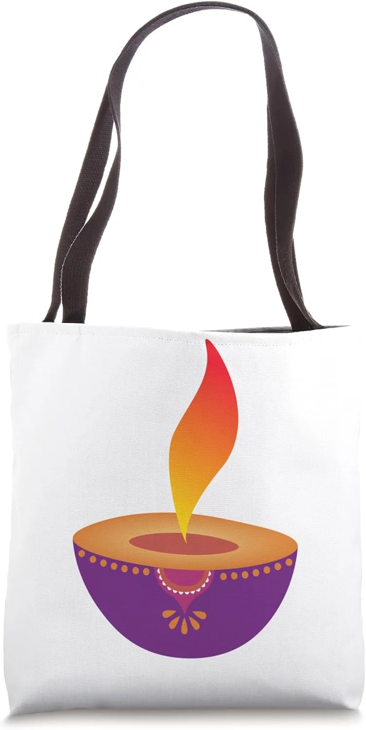 Diya Lamp Diwali Hindu Sikh, Buddhist Jain Prayer Festival Tote Bag