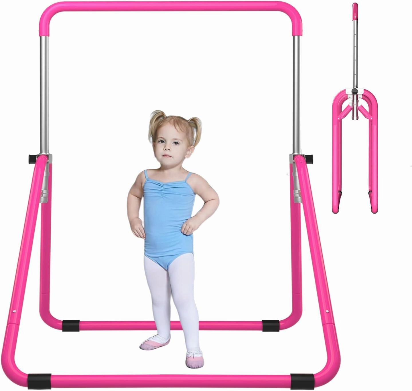 DOBESTS Kids Gymnastics Bar Folding Horizontal Bar, Adjustable Height Gymnastic Horizontal Bars, GymnasticTraining Equipment for Home