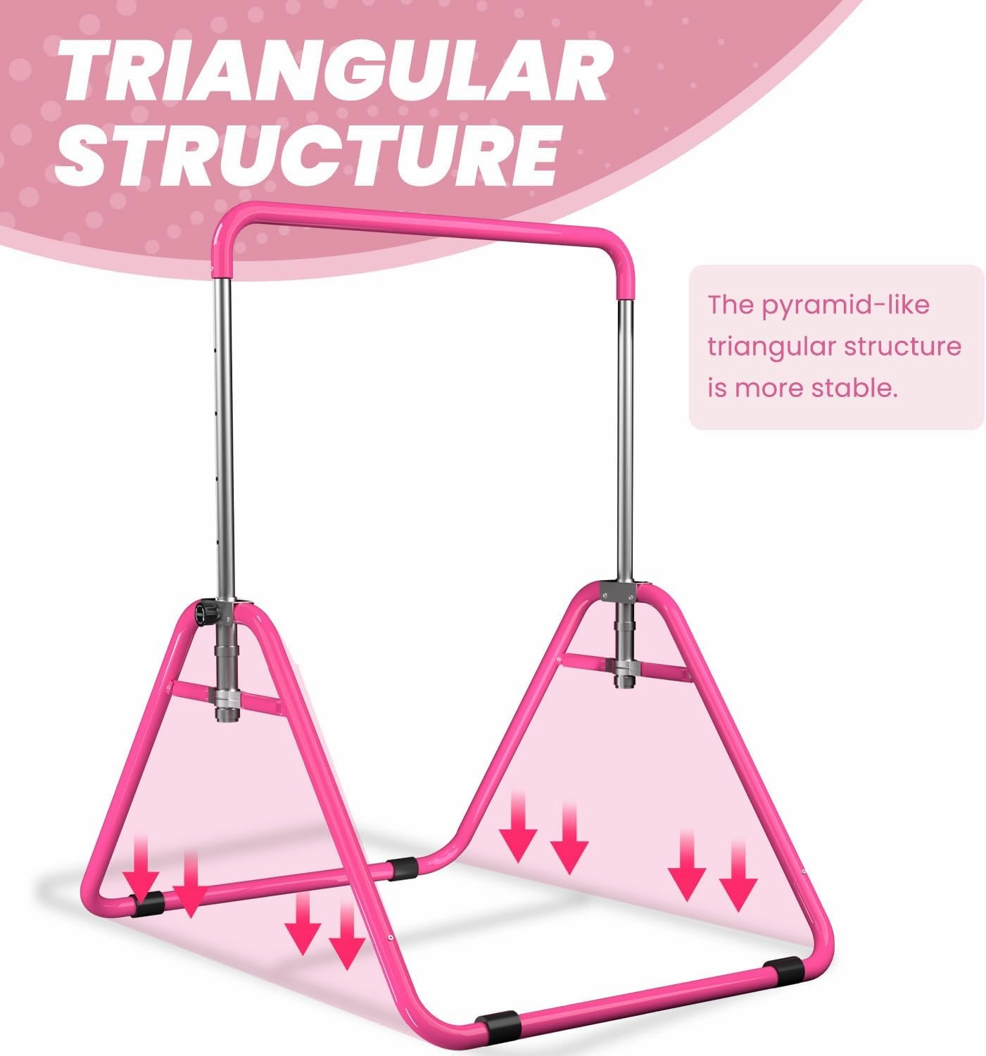 DOBESTS Kids Gymnastics Bar Folding Horizontal Bar, Adjustable Height Gymnastic Horizontal Bars, GymnasticTraining Equipment for Home