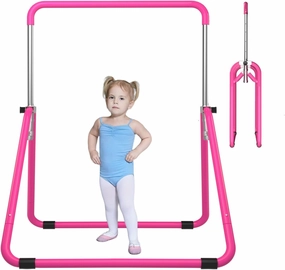 DOBESTS Kids Gymnastics Bar Folding Horizontal Bar, Adjustable Height Gymnastic Horizontal Bars, GymnasticTraining Equipment for Home