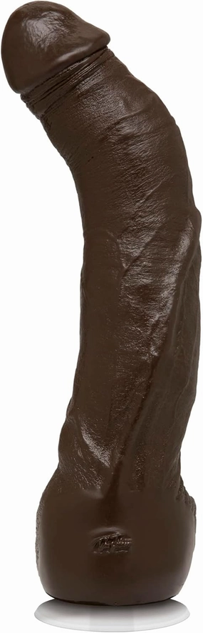 Doc Johnson Signature Series - Black Thunder - 11.5 Inch Realistic FIRMSKYN Dildo with Removable Vac-U-Lock Suction Cup - F-Machine & Harness Compatible - for Adults Only, Chocolate