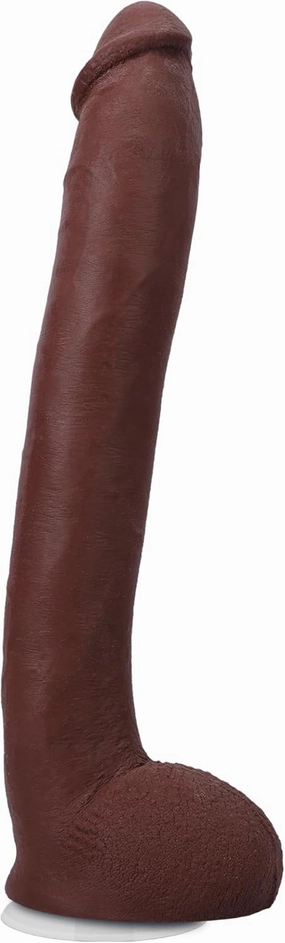 Doc Johnson Signature Series - Hollywood Cash - 11 Inch ULTRASKYN Dildo with Removable Vac-U-Lock Suction Cup - F-Machine & Harness Compatible - for Adults Only, Chocolate