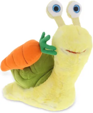 DolliBu Happy Easter Super Soft Plush Yellow Snail with Carrot - Cute Stuffed Animals with Carrot Plush Toy, Perfect Easter Holiday Surprise Gift, Spring Easter Plush Animal - 9" Inches