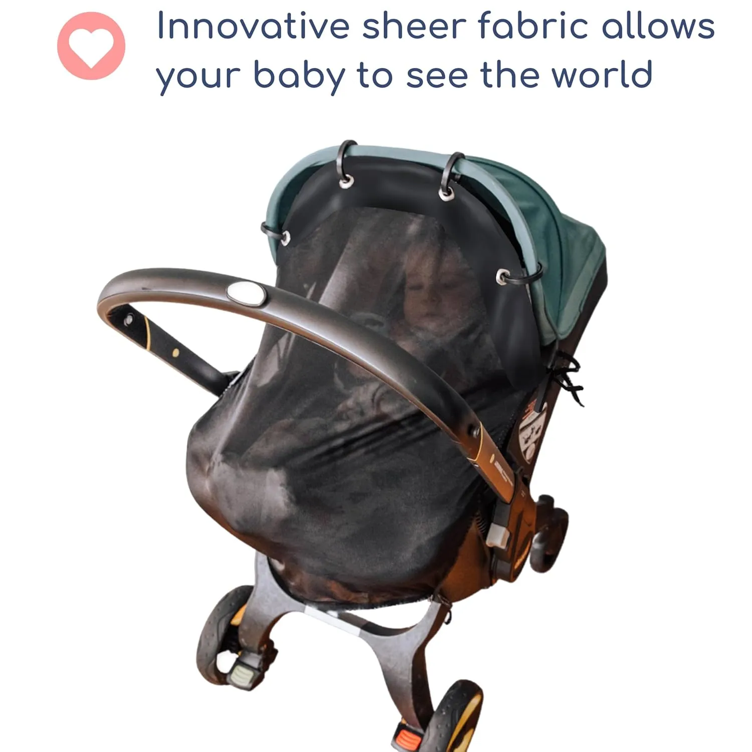 Doona Compatible Stroller Sun Shade Cover (Medium Black) - Baby Doona Car Seat Stroller Accessories Attachment, Mosquito Net, Universal Fit for Strollers Cars Seats, Prams, Car Seat Canopy