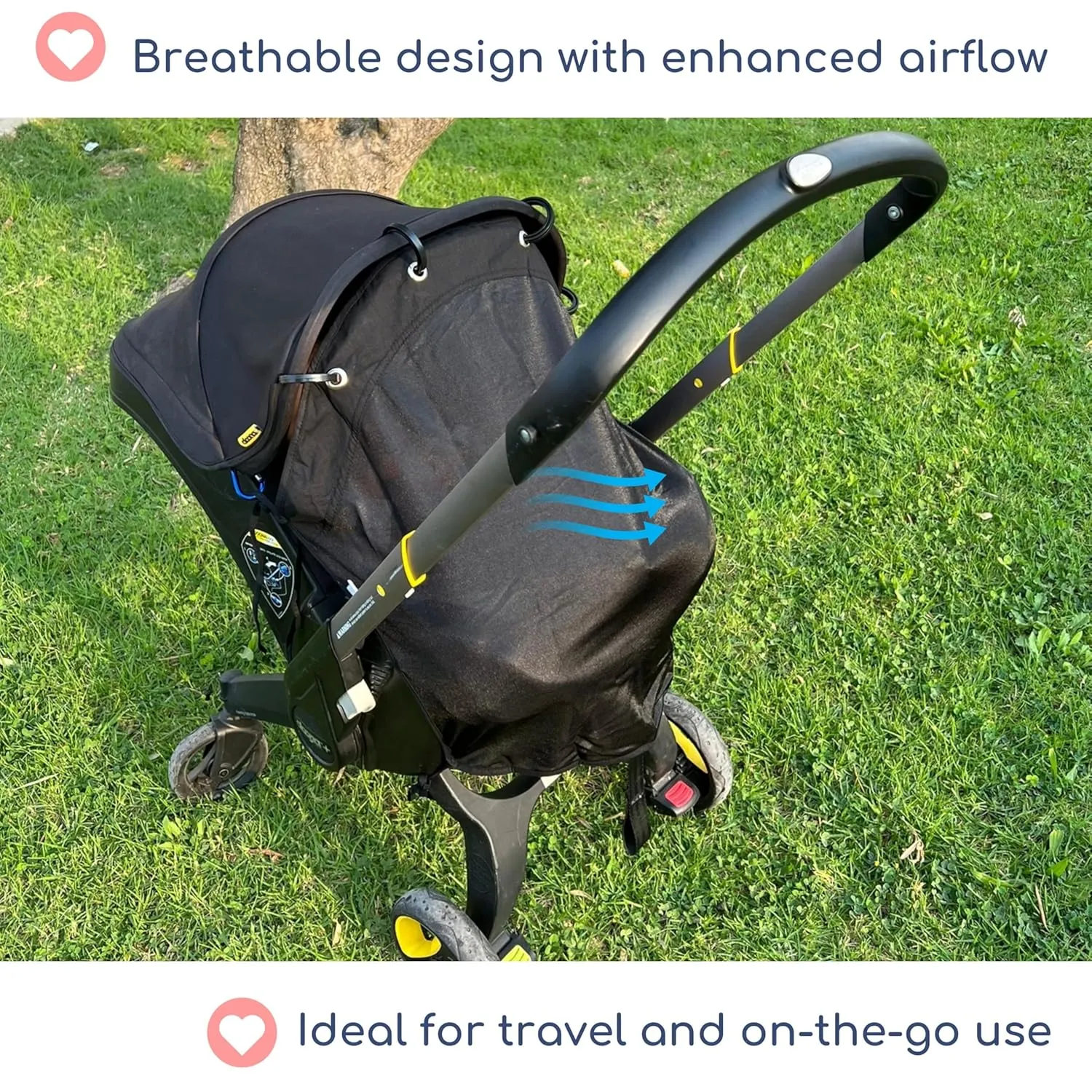 Doona Compatible Stroller Sun Shade Cover (Medium Black) - Baby Doona Car Seat Stroller Accessories Attachment, Mosquito Net, Universal Fit for Strollers Cars Seats, Prams, Car Seat Canopy
