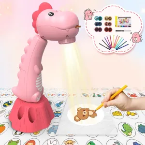 Drawing Projector for Kids,Tracing and Drawing Projector with 96 Slide Cartoon Patterns and 12 Color Brushs,Smart Art Sketcher Projector for 3  Year Old Girls & Boys（Pink）