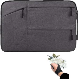 Drawing Tablet Case Carrying Bag with Artist Glove Graphics Tablet Sleeve Protective Bag for Huion H610 Pro, HS610, Xp-pen Deco 01, Star 06, Ugee M708 and Veikk A30, A50