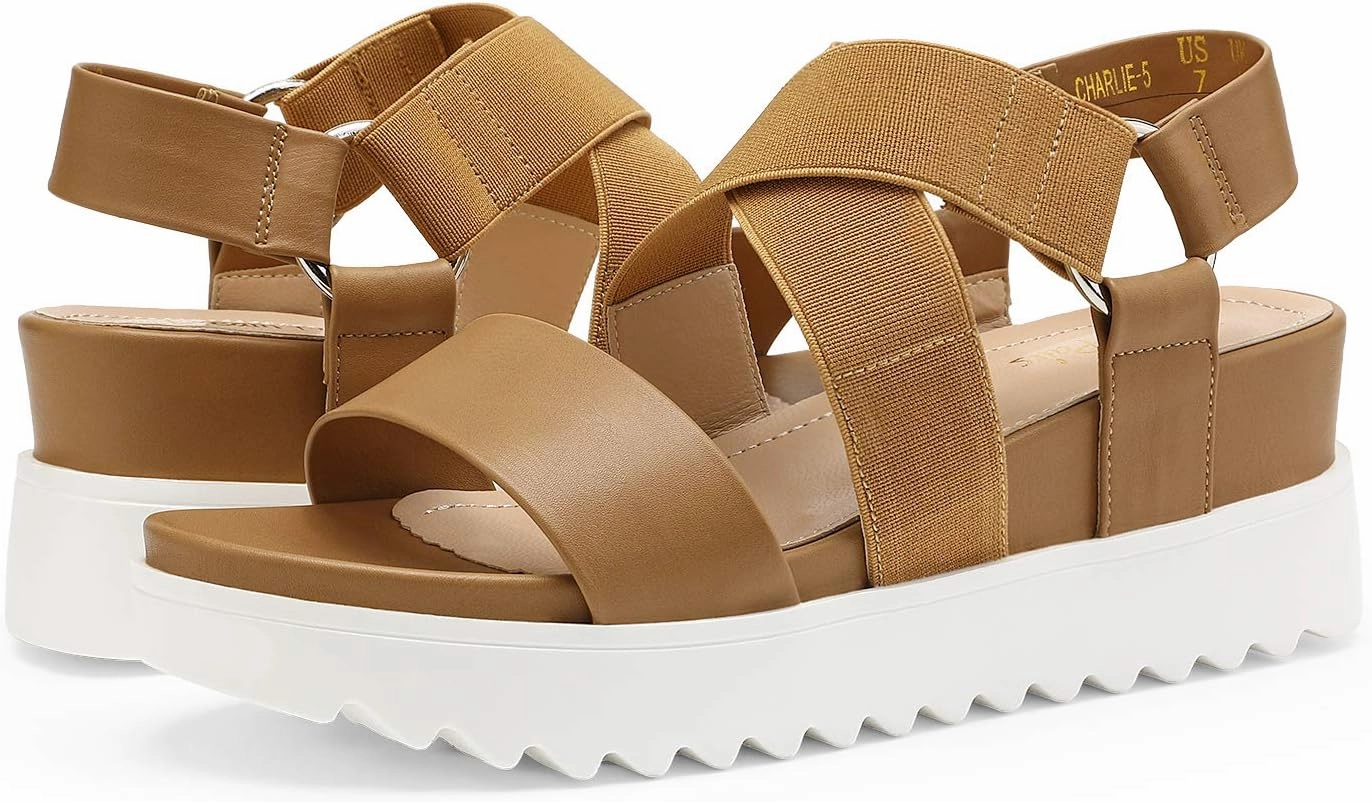 DREAM PAIRS Women’s Open Toe Ankle Strap Platform Wedge Sandals