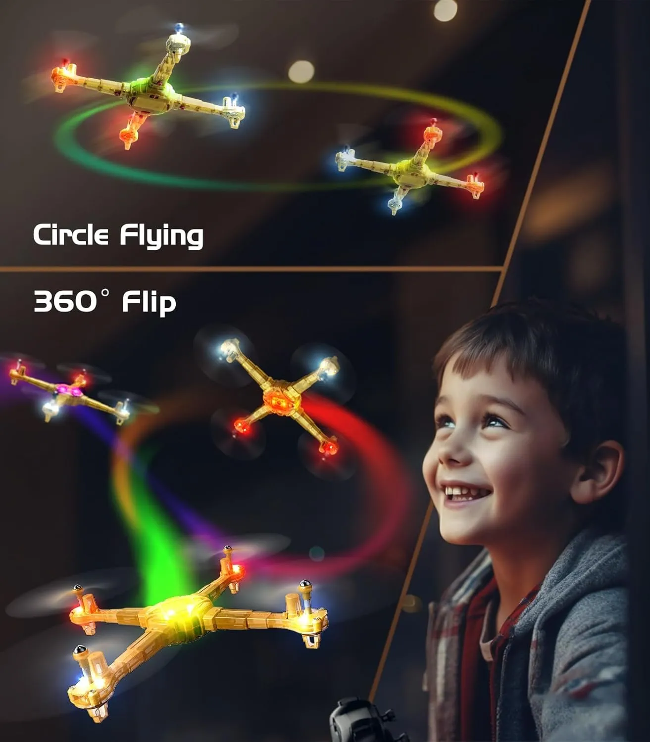 Drone for Kids and Beginners, SYMA X440 RC Helicopter Drones with Detachable Arms, Remote Control Quadcopter Toys with 7-color LED Light, 360° Flips, 16 Mins to Fly, Altitude Hold