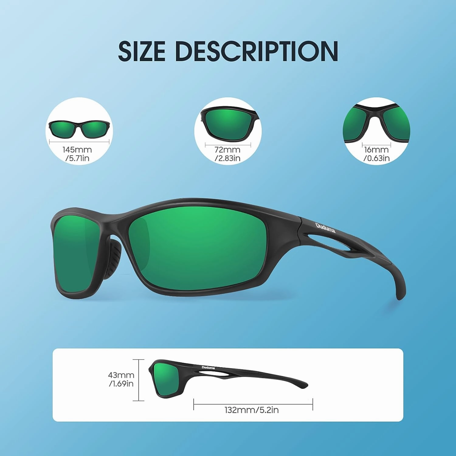 Duduma Polarized Sports Sunglasses for Men Women Running Cycling Fishing Golf Driving Shades Sun Glasses Tr90
