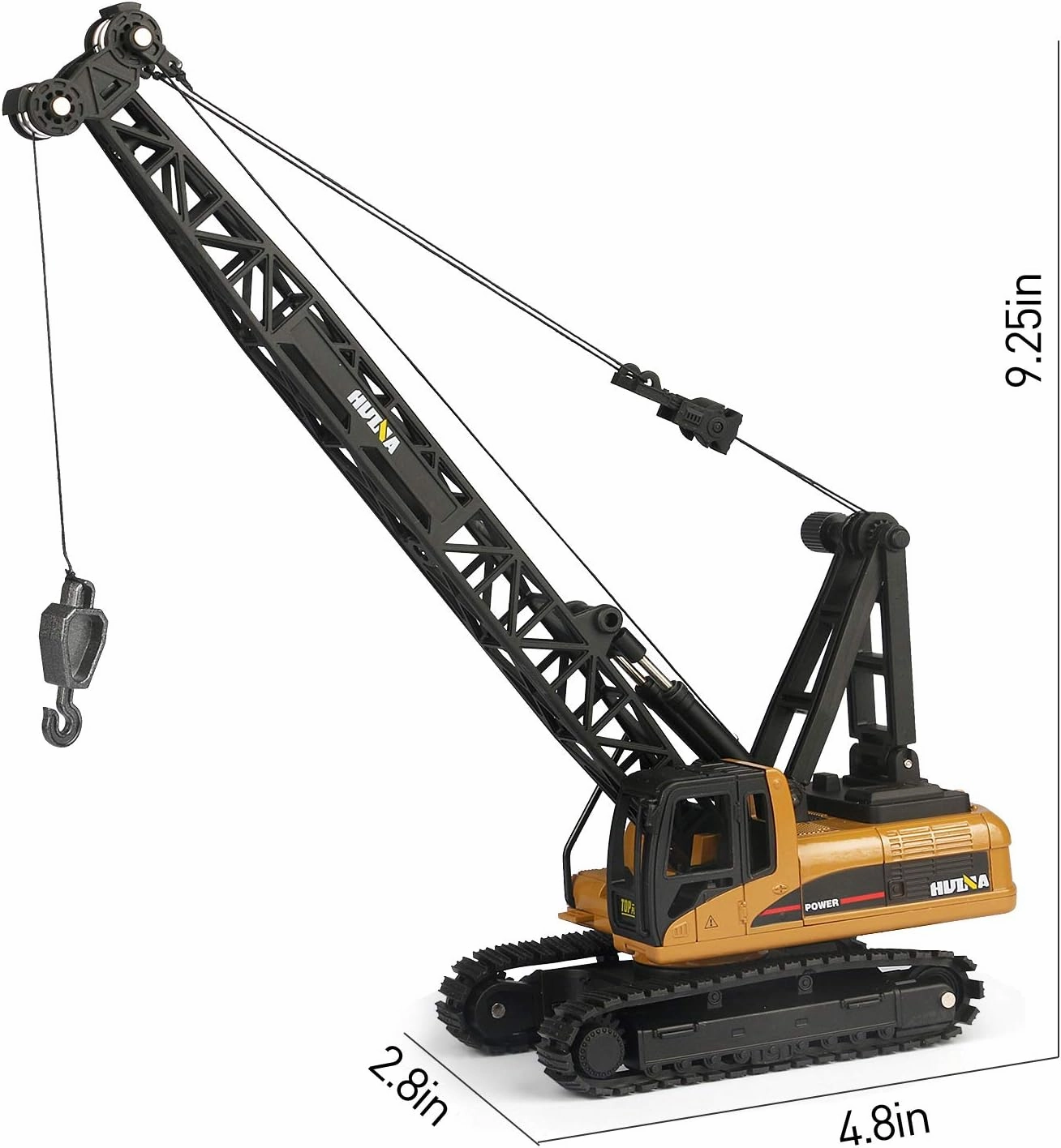 duturpo 1/50 Scale Metal Diecast Crane Truck Toy, Metal Construction Vehicles Crane Machine Model Toy for Boys