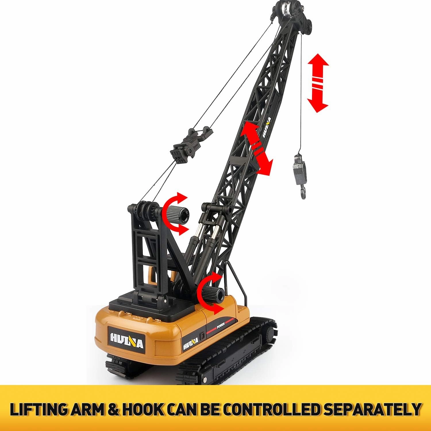duturpo 1/50 Scale Metal Diecast Crane Truck Toy, Metal Construction Vehicles Crane Machine Model Toy for Boys