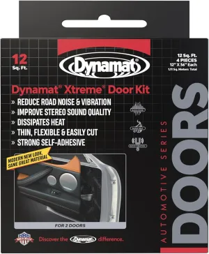 Dynamat Xtreme Sound Deadening Car Insulation Door Kit 10435 – Pre Cut Noise Dampening Kit for 2 Standard Car Doors – Easy Self Adhesive Install – Made in USA – 4 Sheets 12”x36” Each, 12 sq ft total