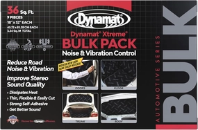 Dynamat Xtreme Sound Deadening Car Insulation Bulk Pack 10455 – Noise Dampening for Floor, Doors, Panels, Hood or Trunk – Easy Self Adhesive Install – Made in USA – 9 Sheets 18”x32”, 36 sq ft total