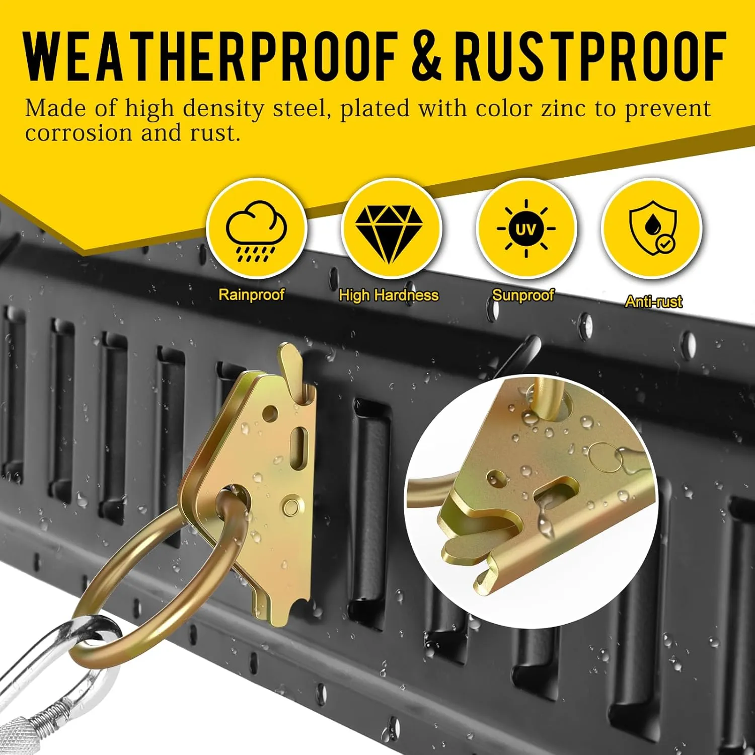 Eapele 20pcs Steel E-Track O Ring Tie-Down Anchors, Secure Cargo in Enclosed/Flatbed Trailers, Trucks, Load Limit of 1500lb