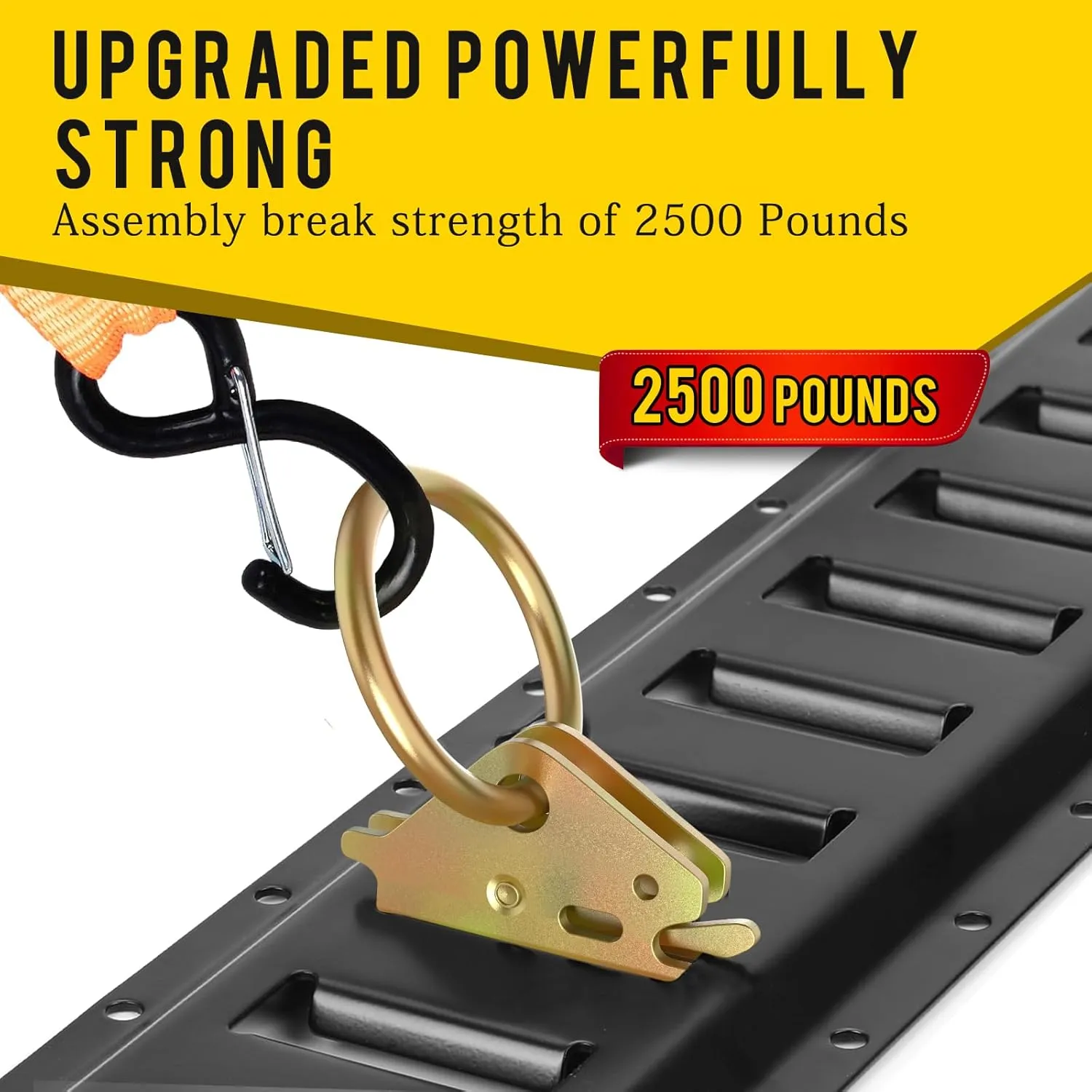 Eapele 20pcs Steel E-Track O Ring Tie-Down Anchors, Secure Cargo in Enclosed/Flatbed Trailers, Trucks, Load Limit of 1500lb