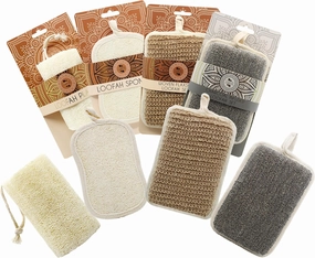 Earth & I Natural Bath Sponge Luxury Set, Bath Loofah Sponges for Shower, Shower exfoliator, Body scrubbers, loofah Bulk, loofah Alternative, loofa, estropajo para bañarse, lofa, lufas, loufa, 4ct