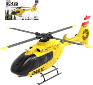 EC-135 RC Brushless Helicopter, 1/36 2.4G 6CH Direct Drive Brushless Remote Control 3D/6G Helicopter Model, RC Aircraft for Adults