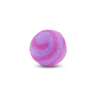 Eco Ball Woollen Dog Ball "Pink and Purple Swirl"