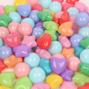 Eco-Friendly Colorful Ball Love Five-pointed Star Ball Pit Balls 2.36Inch Soft Plastic Ball Baby Pool Water Toys , Kiddie Pool, Party Decoration Children's Educational Toys(Rainbow Color) 50 Balls
