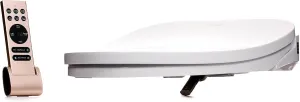 Eco Nova Elongated Bidet Toilet Seat, White, Slim Profile, Stainless Steel Nozzle, Unlimited Warm Water, LED Night Light, Wireless Remote Control With Wall Mount, Sittable Lid, 4 Year Warranty